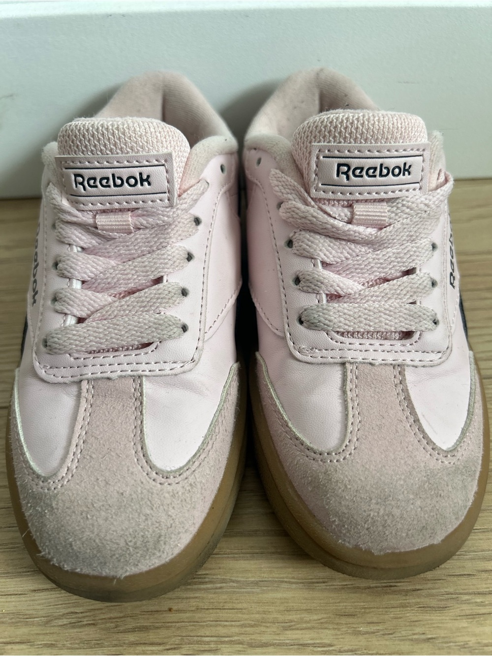 Reebok Girls Light Pink Suede & Leather Low-Top Sneakers